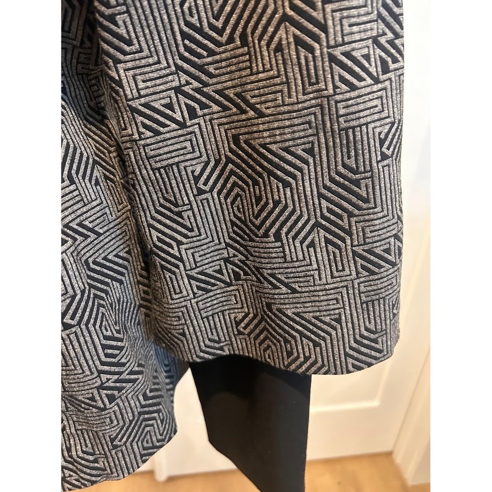 Joseph Ribikoff Grey Black Geometric‎ Jacquard Funnel Neck Swing Jacket Size 12 - Picture 10 of 11
